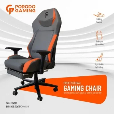Porodo  Professional Gaming Chair - Gray-Orange